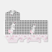 Schattig Roze en Zwart Baby shower Favor Boxes Bedankdoosjes (Uitgevouwen)