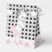 Schattig Roze en Zwart Baby shower Favor Boxes Bedankdoosjes (Achterkant)