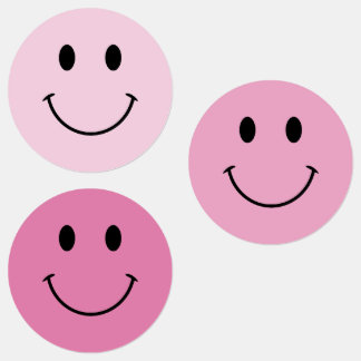 Schattig roze en zwart gezicht labels