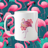 schattig roze flamingo voegt monogram koffie Mok t