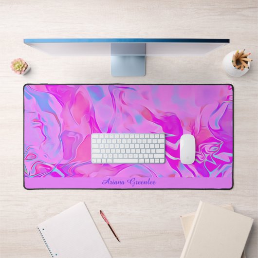 Schattig roze gepersonaliseerd voor desktop bureaumat (Kantoor 1)