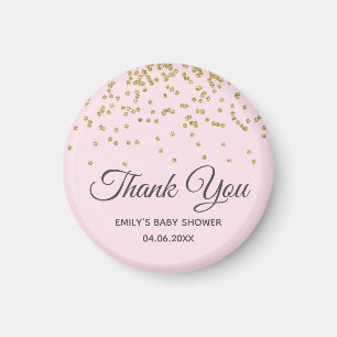 Schattig Roze Goud Glitter Dank Je Wel Baby Shower Magneet