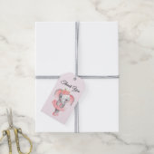 Schattig roze & grijs olifant ballerina dank u cadeaulabel (Met Touw)