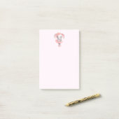 Schattig Roze & Grijs Olifant Ballerina Post-it® Notes (Op bureau)