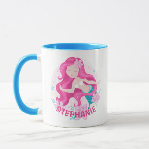Schattig Roze Haar Zeemeermin Meisjes Fantasy Gepe Mok