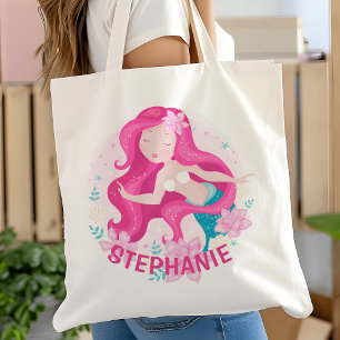 Schattig Roze Haar Zeemeermin Meisjes Fantasy Gepe Tote Bag