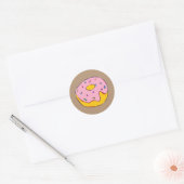 Schattig roze ijsdonut kleurrijk eten ronde sticker (Envelop)