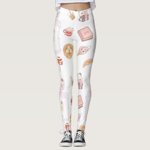 Schattig Roze Kawaii Zoete Traktaties Dessert Ontw Leggings