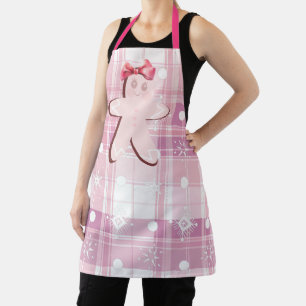Schattig Roze Kerstman Meisje Kerst Schort