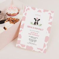 Schattig roze Koe Pattern Verjaardag