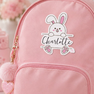 Schattig Roze Konijntje Meisje Leuk Verjaardagsfee Sticker