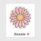 schattig roze madeliefje sticker (Vel)