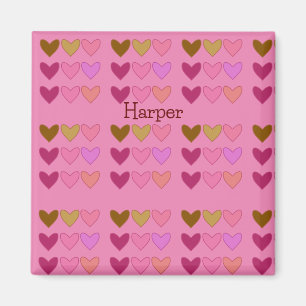 Schattig roze met harten kleurrijke meisjes magneet