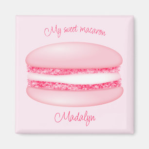 schattig roze mijn zoete macaron meisjes naam magneet