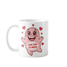 Schattig Roze Monster Houdt Zo Veel Van Jou Kunst