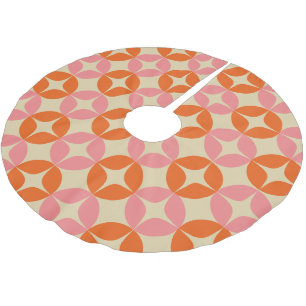 Schattig roze oranje mid century mod geometrisch p kerstboom rok