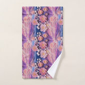 Schattig Roze Paarse Pastel Bloemen Uitsnijdpatroo Bad Handdoek (Handdoek)