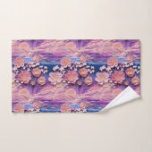 Schattig Roze Paarse Pastel Bloemen Uitsnijdpatroo Bad Handdoek (Handdoek)