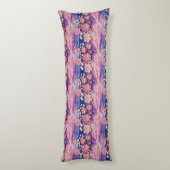 Schattig Roze Paarse Pastel Bloemen Uitsnijdpatroo Lichaamskussen (Achterkant (Verticaal))