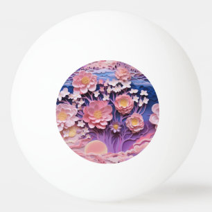 Schattig Roze Paarse Pastel Bloemen Uitsnijdpatroo Pingpongballen