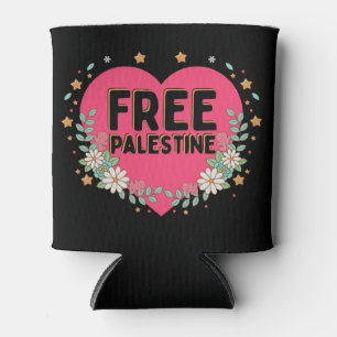 schattig roze Palestina hart grafisch ontwerp Blikjeskoeler