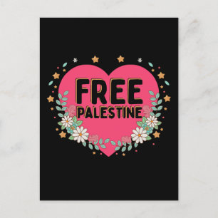 schattig roze Palestina hart grafisch ontwerp Briefkaart