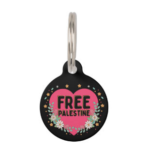 schattig roze Palestina hart grafisch ontwerp Huisdierpenning