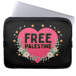 schattig roze Palestina hart grafisch ontwerp Laptop Sleeve