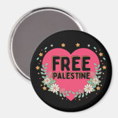 schattig roze Palestina hart grafisch ontwerp Magneet (Voorkant / Achterkant)