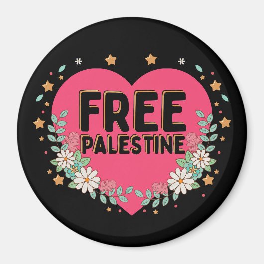 schattig roze Palestina hart grafisch ontwerp Magneet (Voorkant)