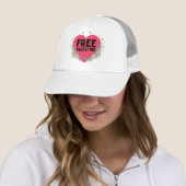 schattig roze Palestina hart grafisch ontwerp Trucker Pet (In situ)