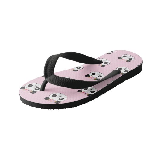 Schattig Roze Panda Gezicht Meisjesachtig Kinder Teenslippers (Schuin)