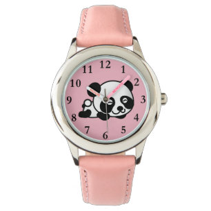 Schattig roze panda meisje horloge
