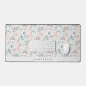 Schattig roze pastel Abstracte Waterverf druppels Bureaumat (Keyboard & Muis)