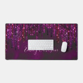 Schattig Roze Rood Eenhoorn Glitter Drips Bureaumat (Keyboard & Muis)