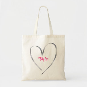 Schattig Roze Tiener Tween Meisje Stijlvolle Monog Tote Bag