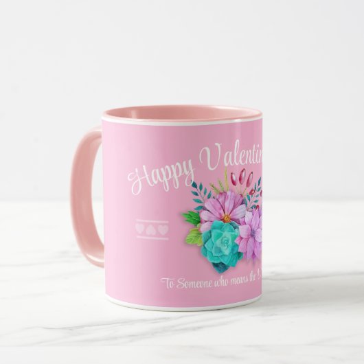 schattig roze valentijn mok (Voorkant links)
