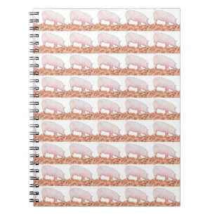 Schattig Roze Varken in Modder Grappige Aquarel Di Notitieboek