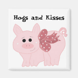 Schattig Roze Varken met Grappige Tekst Magneet
