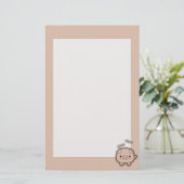 Schattig roze varkensinkt briefpapier (Staand voorkant)