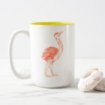 Schattig roze vogel artistiek Baby struisvogel