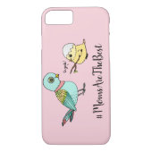 Schattig roze vogel Cartoon beste mam ooit Moederd Case-Mate iPhone Case (Achterkant)