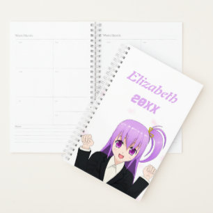 Schattig roze vrolijk Anime Girl Japans Planner