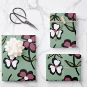 schattig roze wit bloemen patroon inpakpapier vel