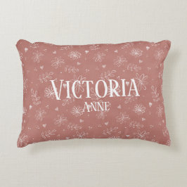 Schattig Roze & Witte Bloemenschildering Boerderij Accent Kussen