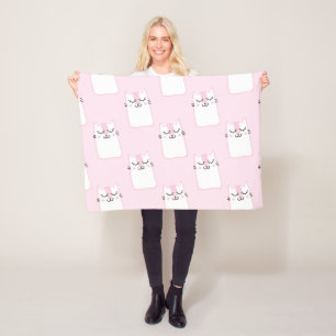 Schattig roze witte katten met een patroon   fleece deken