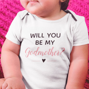 Schattig Roze Zal Jij Mijn Peetmoeder Zijn Voorste Romper
