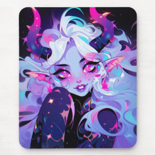 Schattig roze, zwart en wit Koakuma Little Devil Muismat
