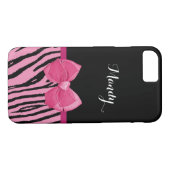 Schattig roze zwart tijger strepen meisjeslint naa Case-Mate iPhone case (Achterkant (Horizontaal))