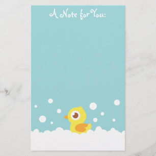 Schattig rubberen eendje in bubbelbad briefpapier